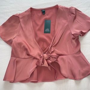 Silky Front Tie Top